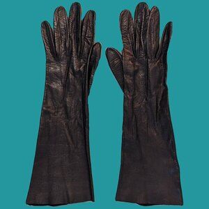 Vintage Mid Arm Leather Gloves Size 6.5 Preowned